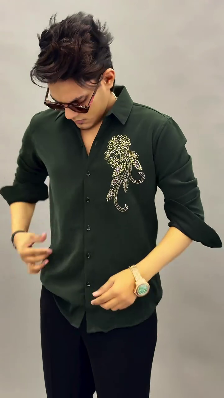 Embroidered Slim Fit Button-Down Shirt