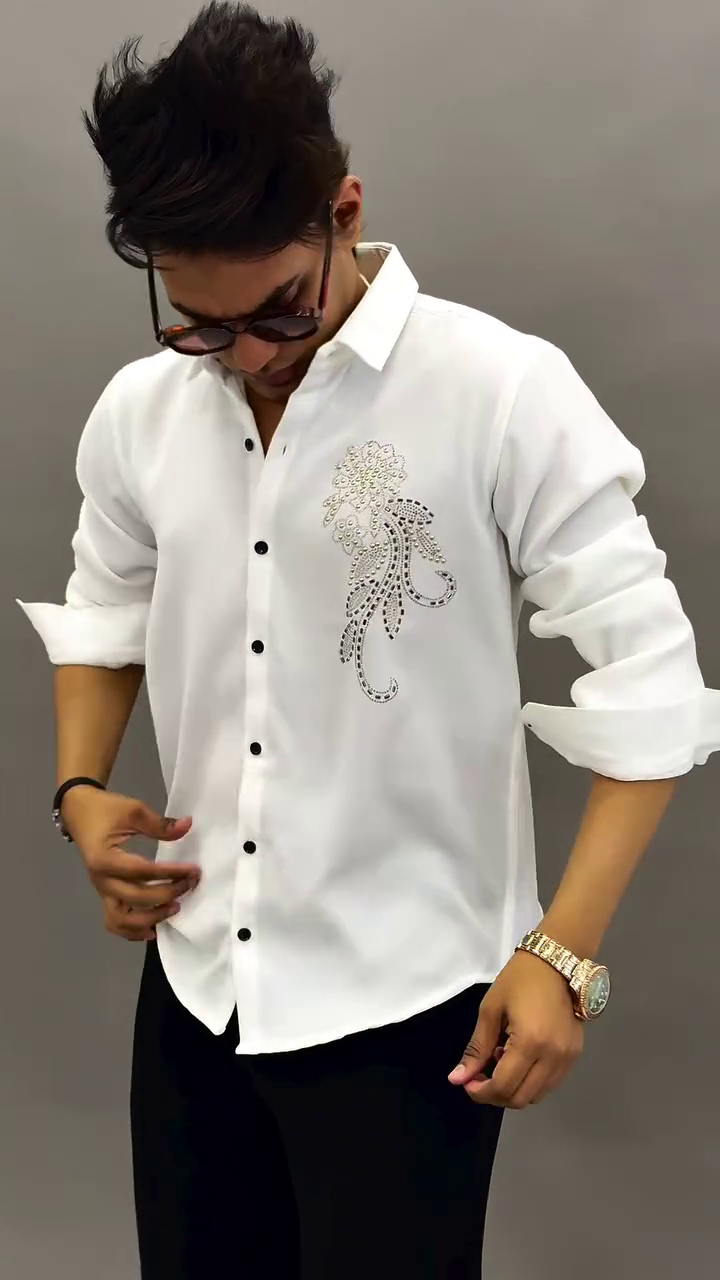 Embroidered Slim Fit Button-Down Shirt