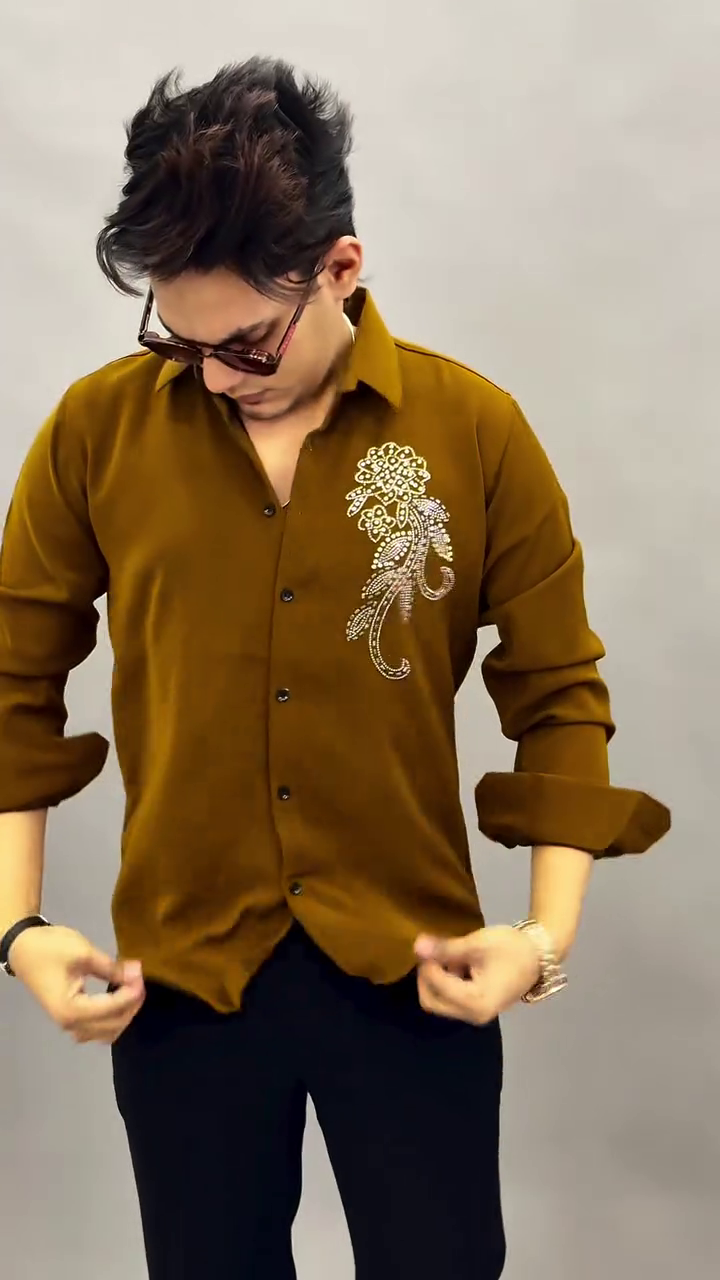 Embroidered Slim Fit Button-Down Shirt