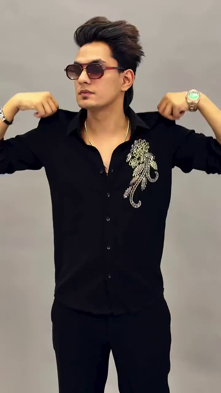 Embroidered Slim Fit Button-Down Shirt