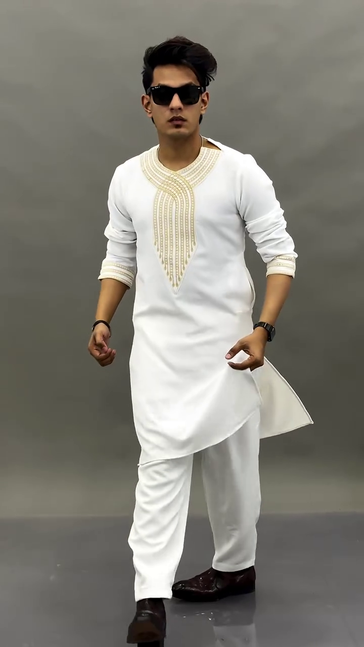 Men’s Premium Embroidered Kurta Pajama Set