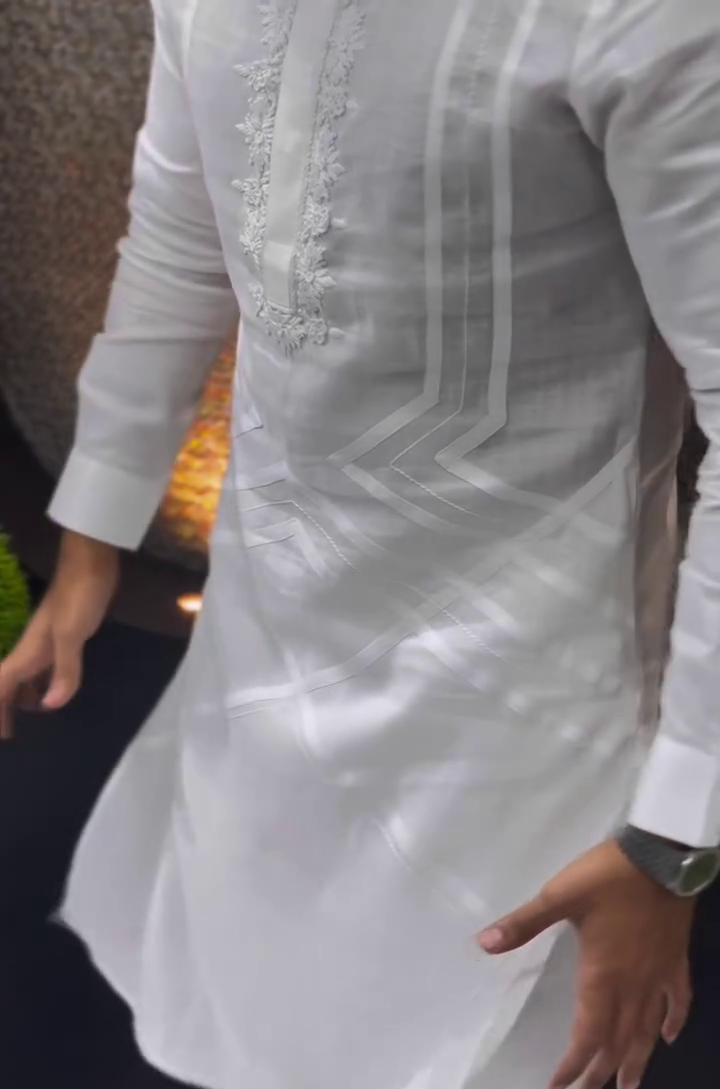 Premium White Embroidered Kurta