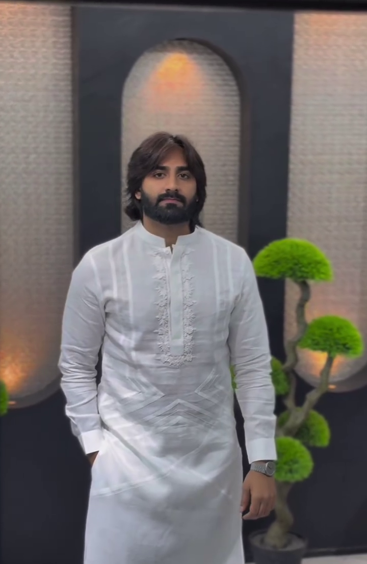 Premium White Embroidered Kurta