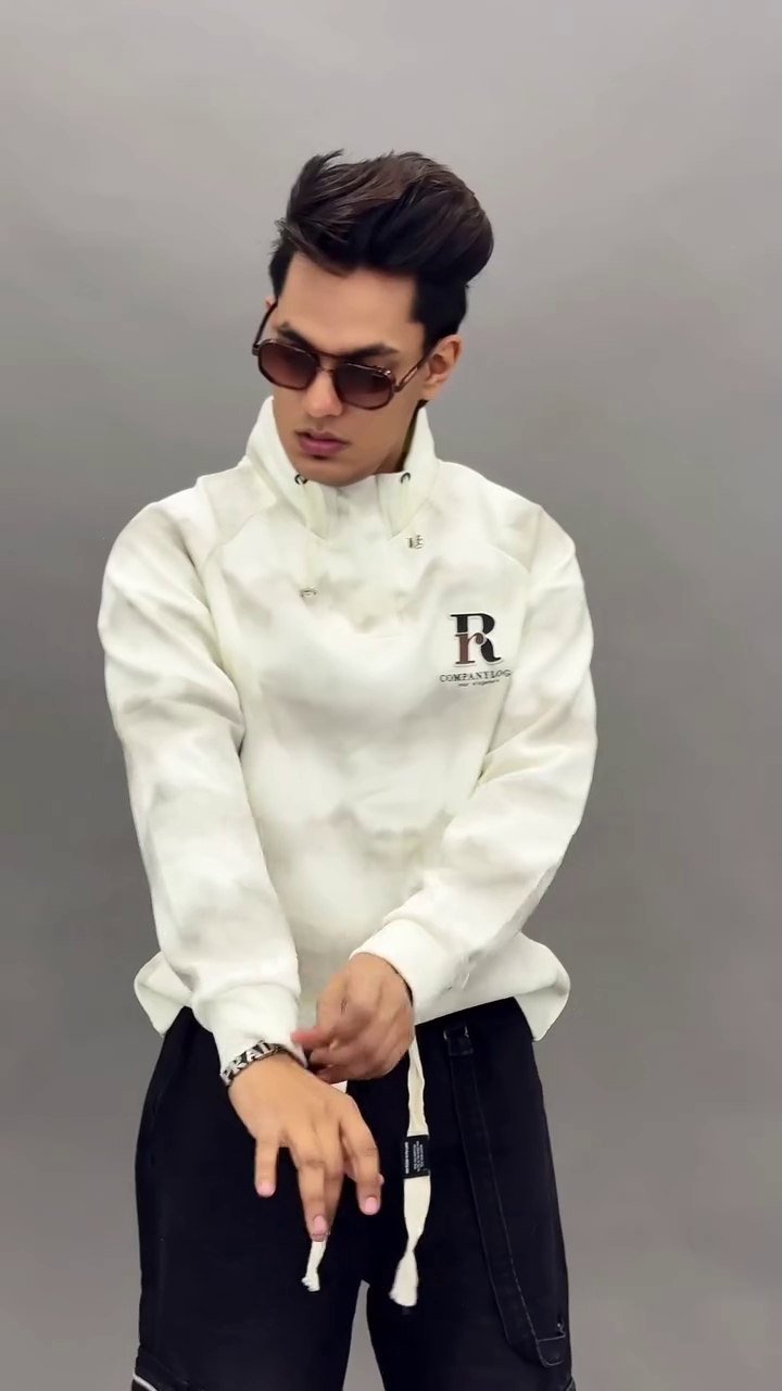 Streetwear Pullover with High Neck