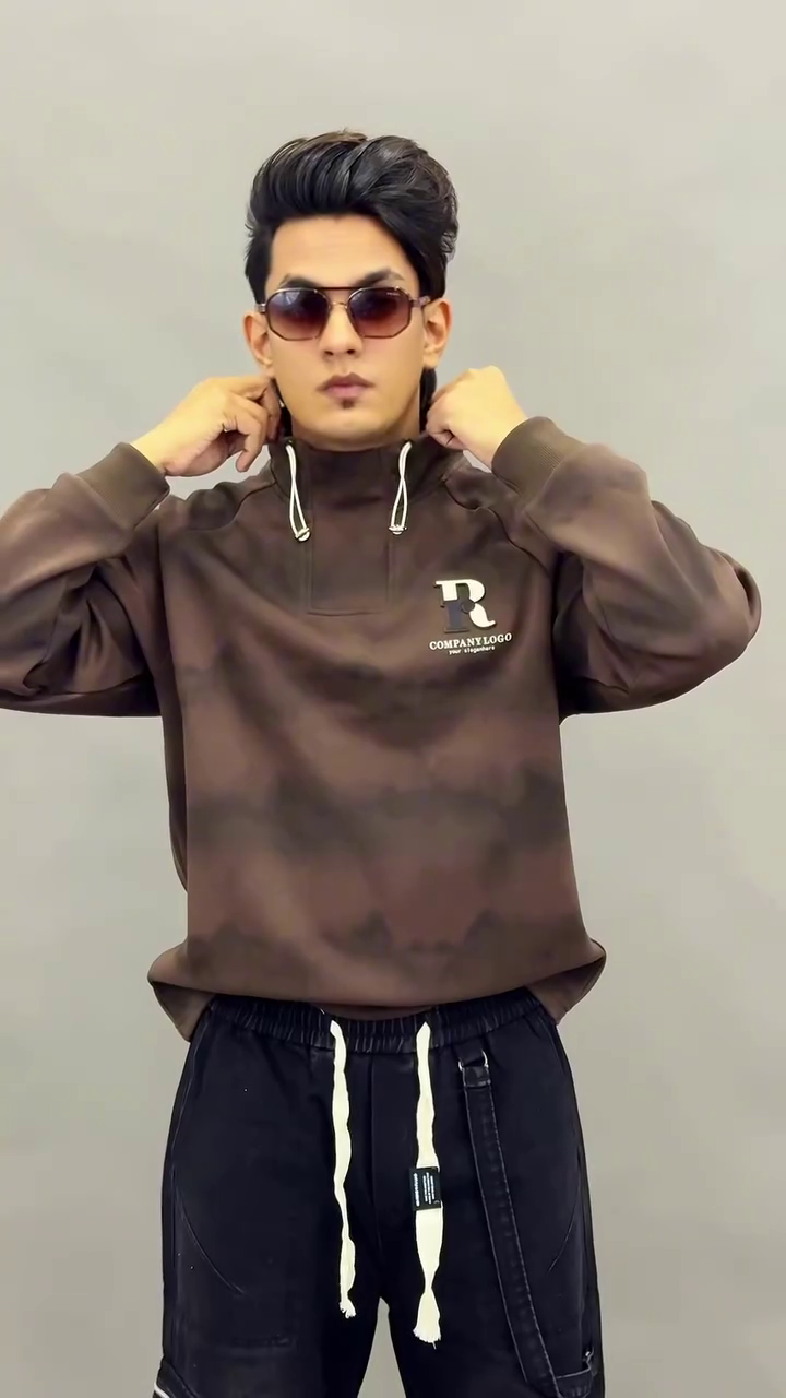 Streetwear Pullover with High Neck