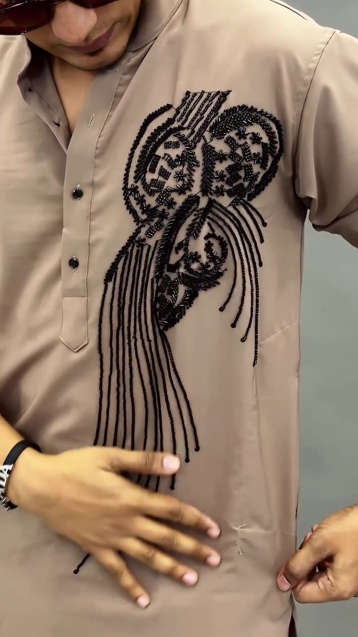 Designer Chest Embroidered Kurta Pajama Set