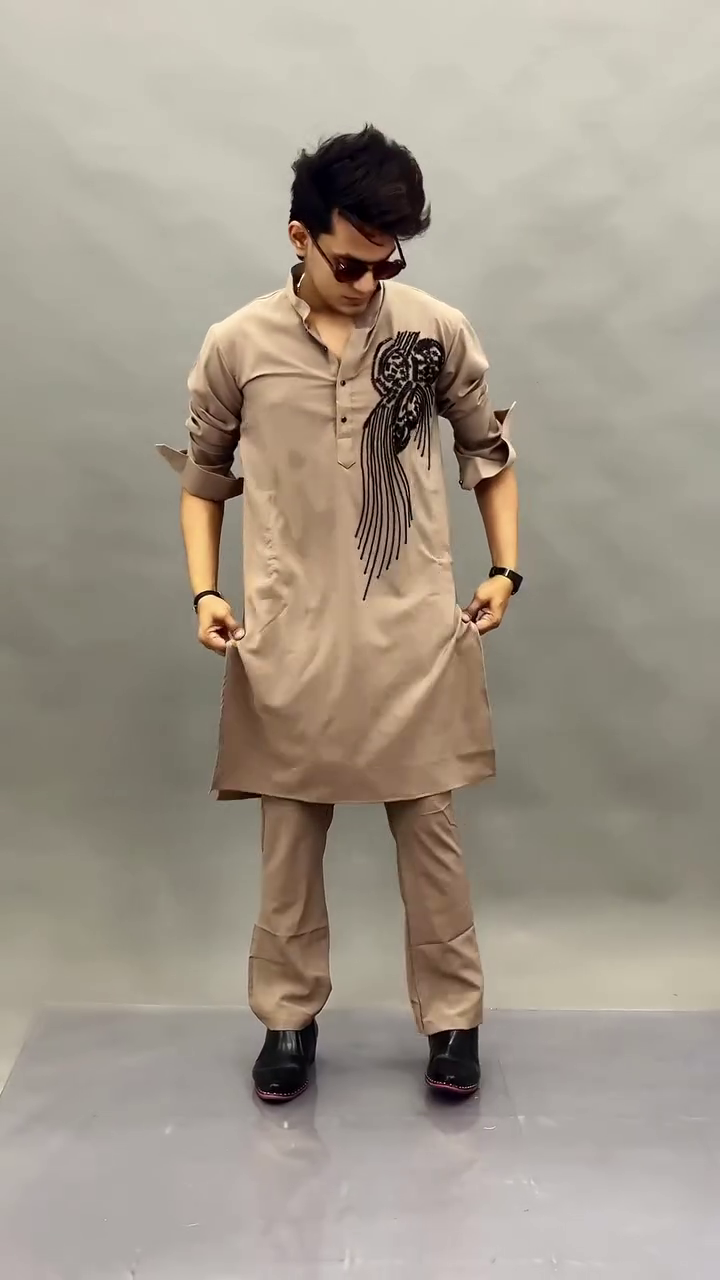 Designer Chest Embroidered Kurta Pajama Set