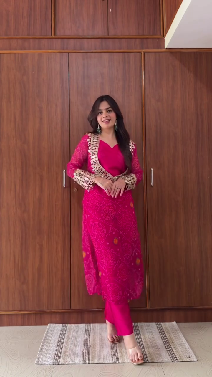 Anarkali Kurta Set with Statement Neck