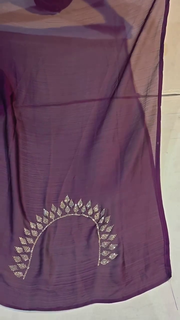 Deep Wine Embroidered Saree