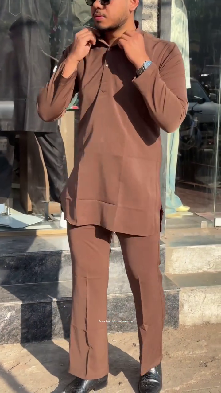 Men’s Kurta Set with Straight Pants