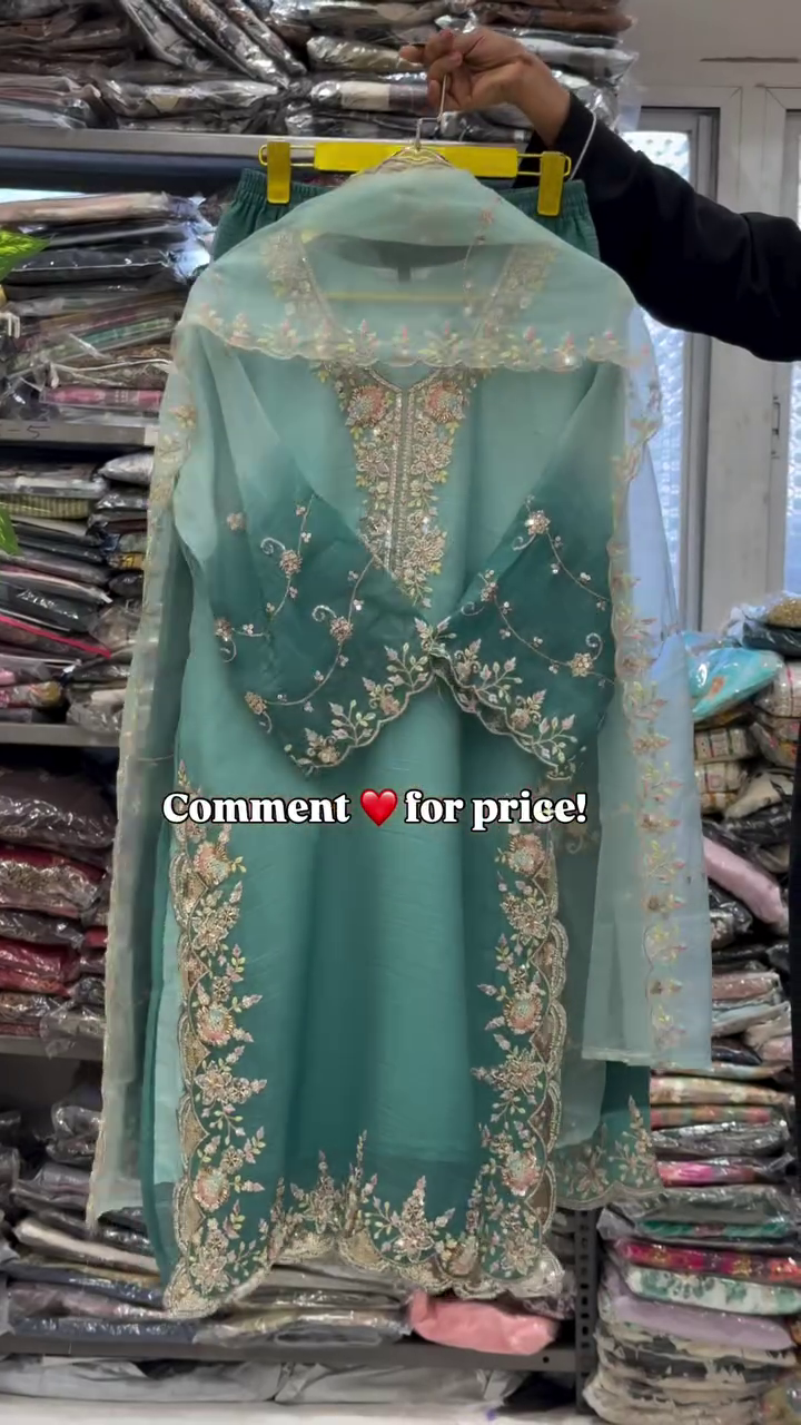 Festive Kurta Set with Organza Dupatta