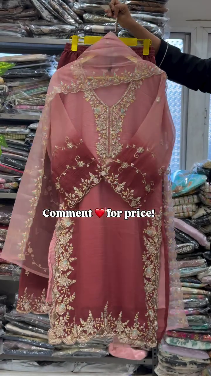 Festive Kurta Set with Organza Dupatta