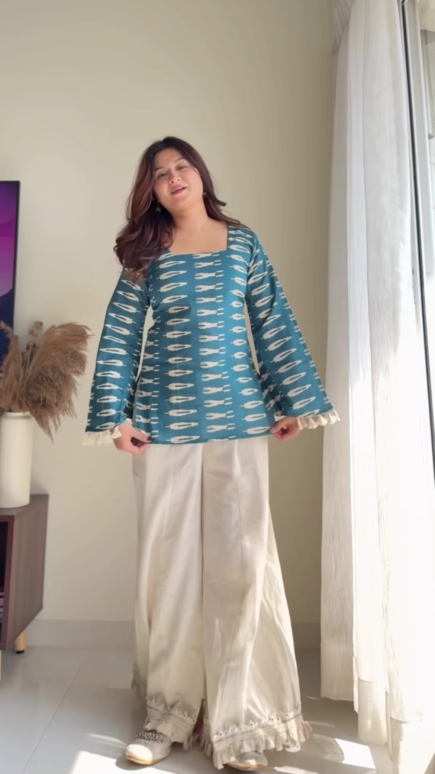 Short Kurti with Palazzo Set