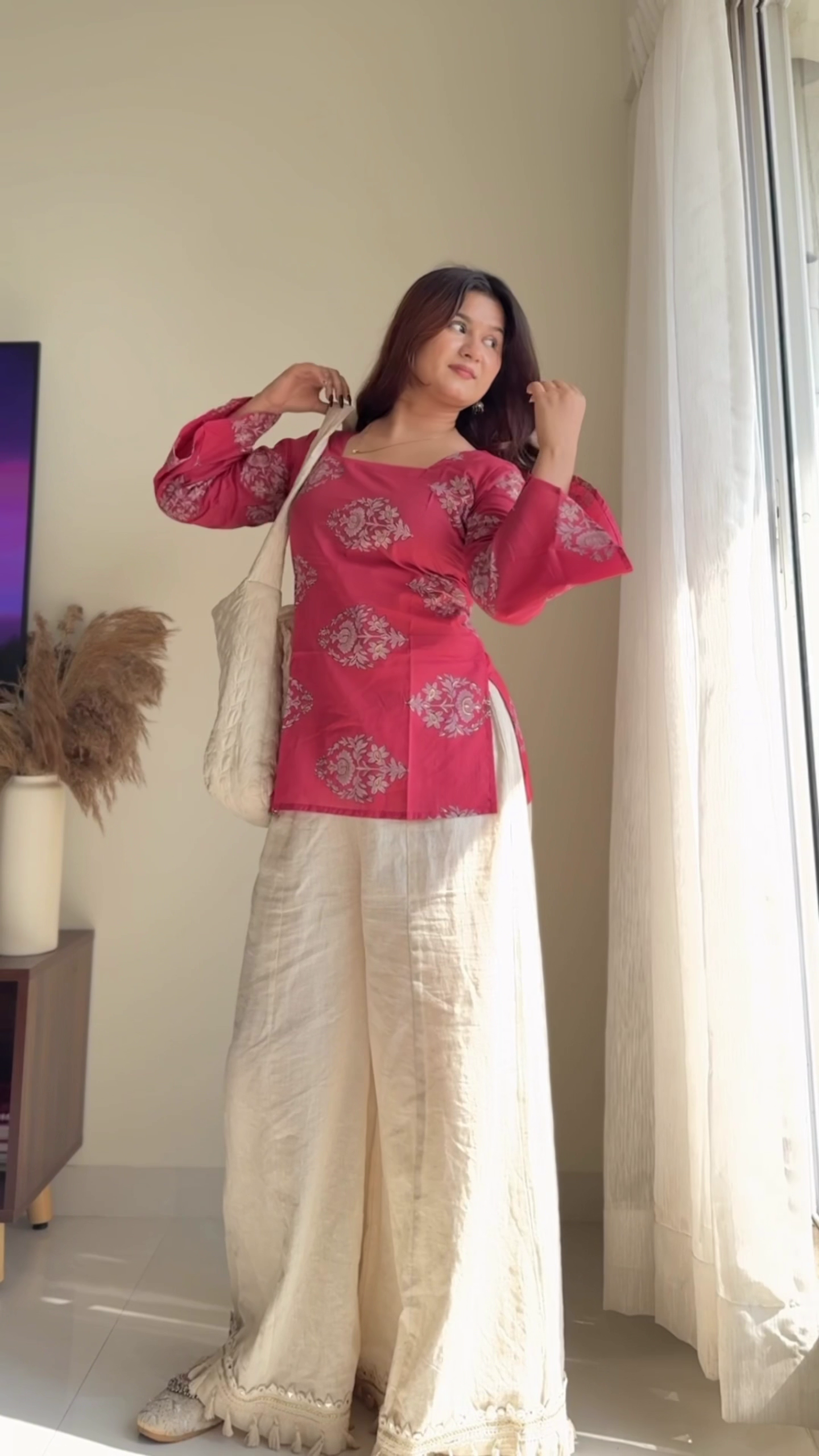 Short Kurti with Palazzo Set