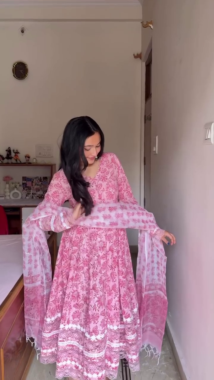 Floral  Anarkali Suit Set