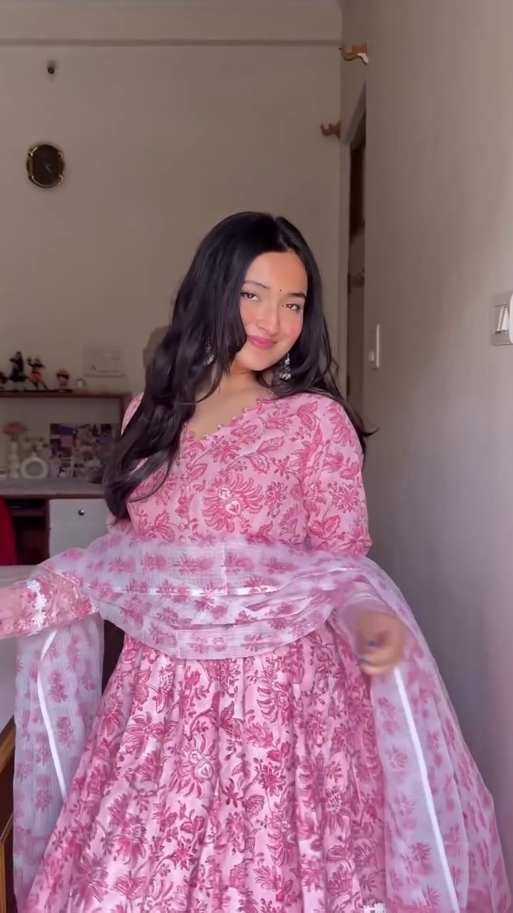 Floral  Anarkali Suit Set