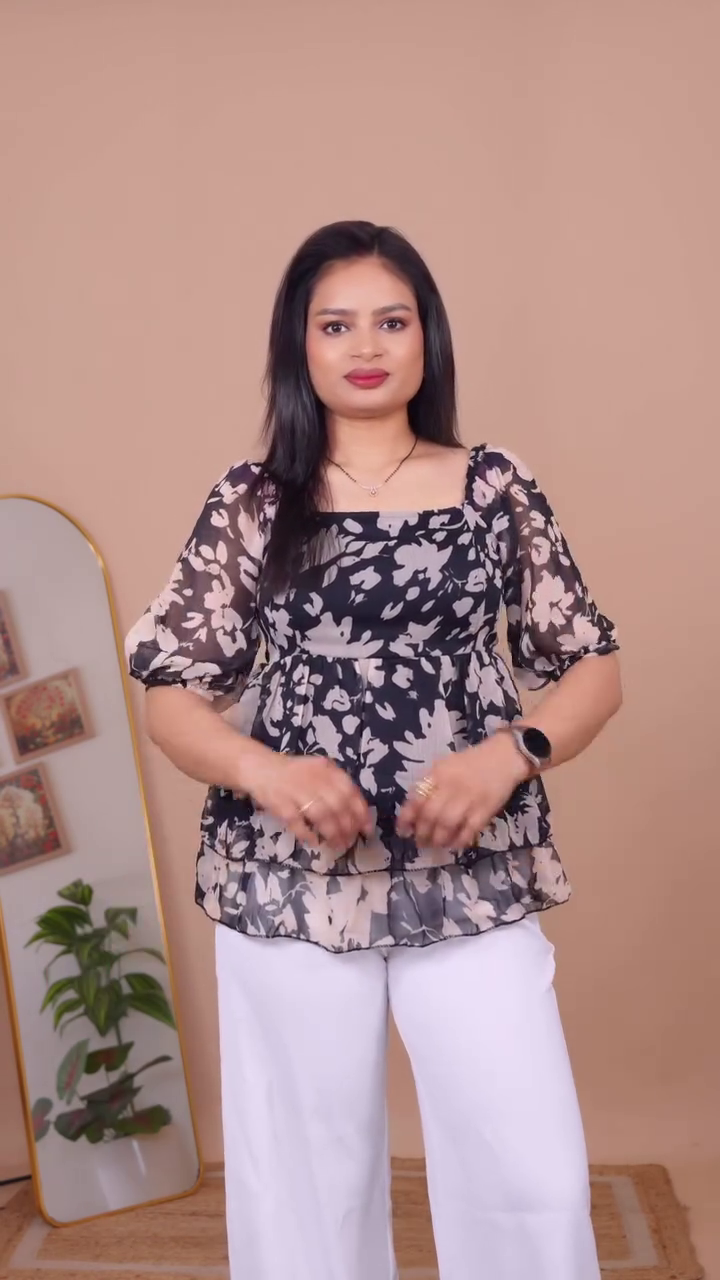 Summer Cotton Peplum Top