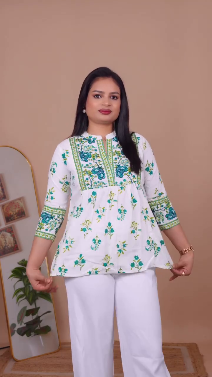 Summer Cotton Peplum Top