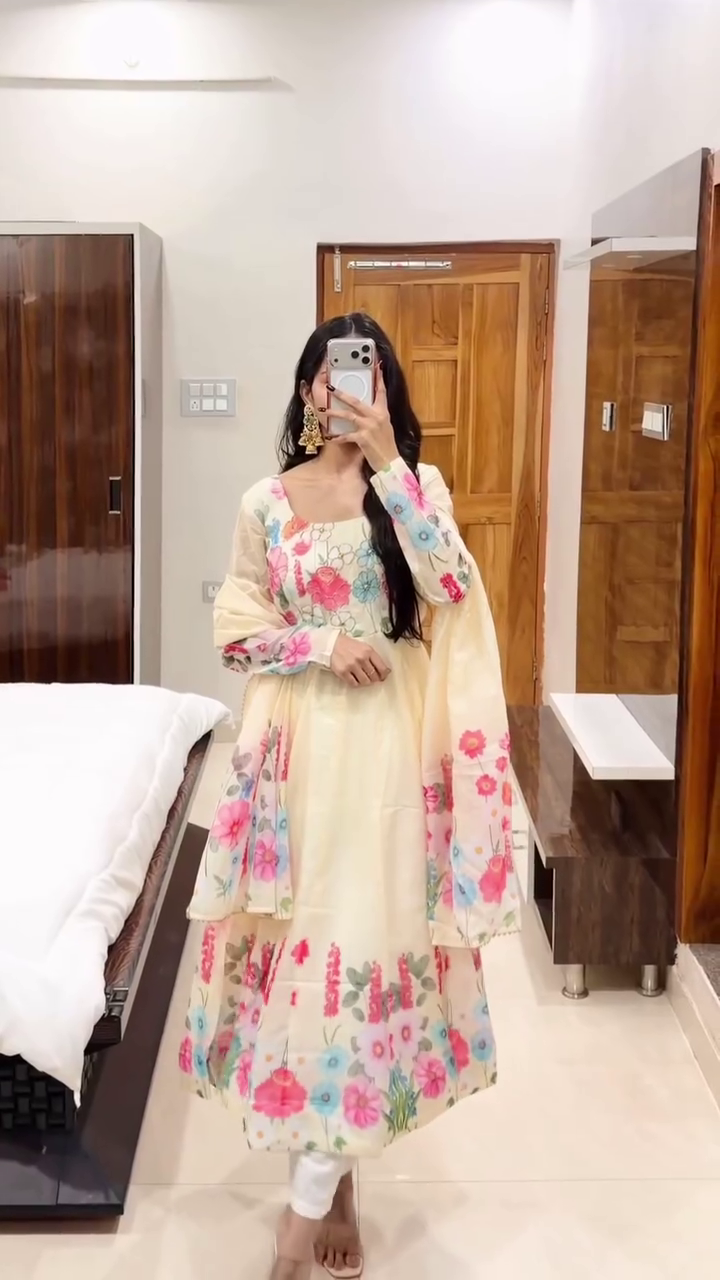 Floral Anarkali Suit Set