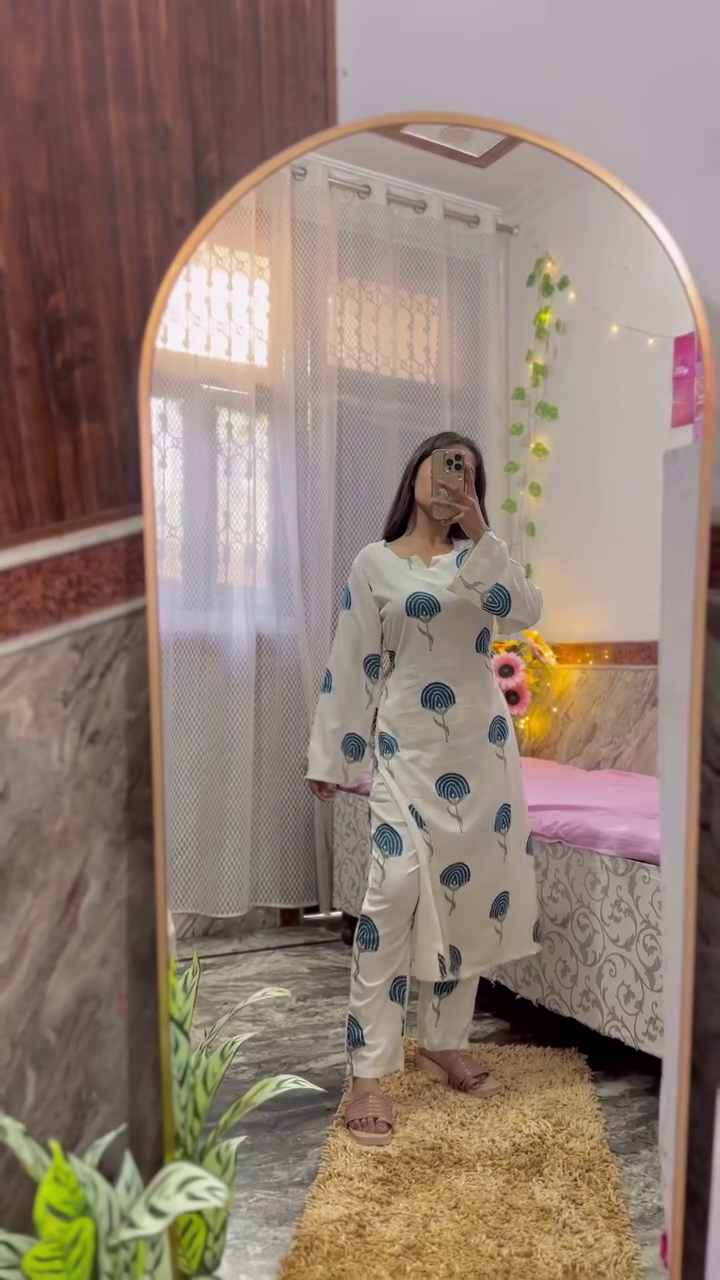 Casual Cotton Ethnic Kurta Pant Set